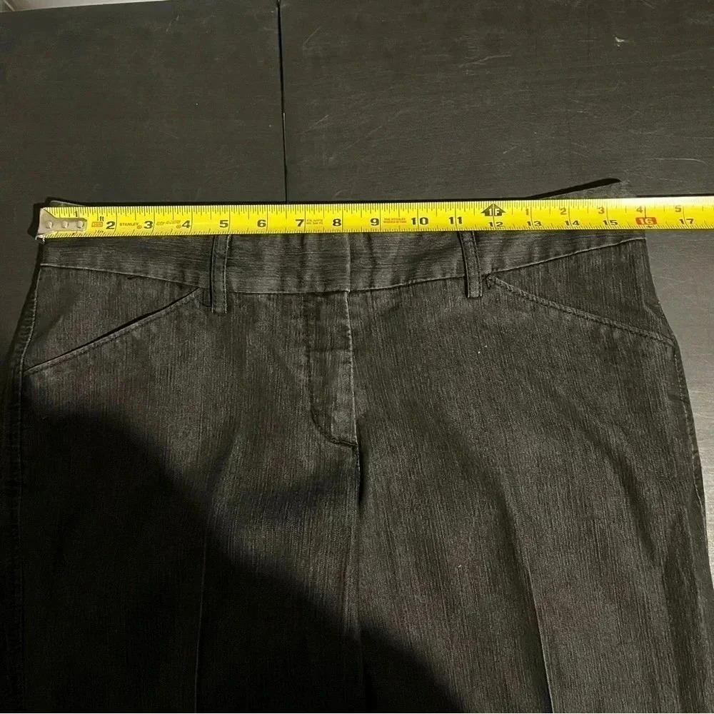 Express Womens Pants Gray Black Size 6 Editor Dress Pant Stretch Wide Leg Flare - Picture 10 of 10